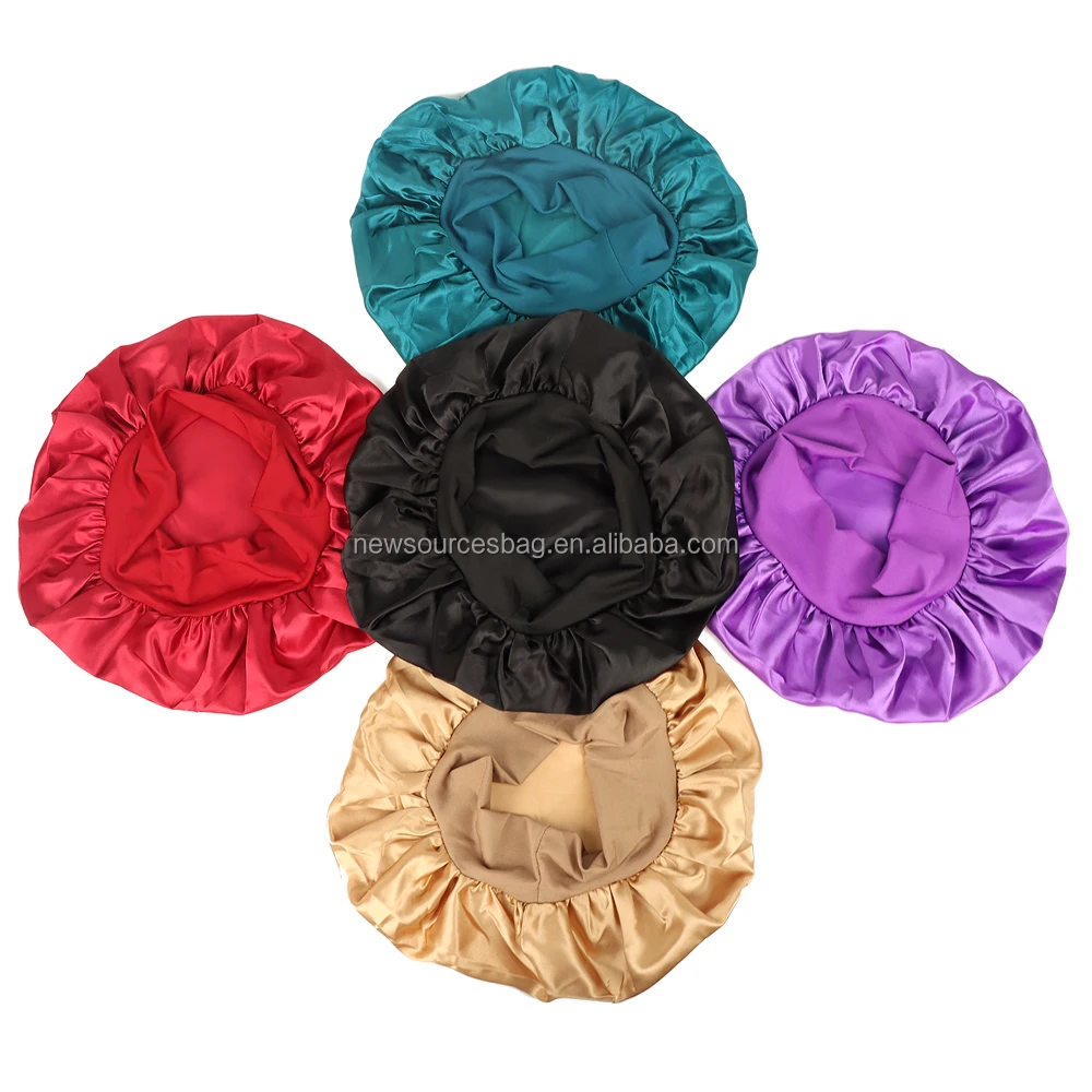 Мягкие шелковые атласные шляпки для сна с логотипом на заказ Детские Атласные регулируемые эластичные повязки голову HB002