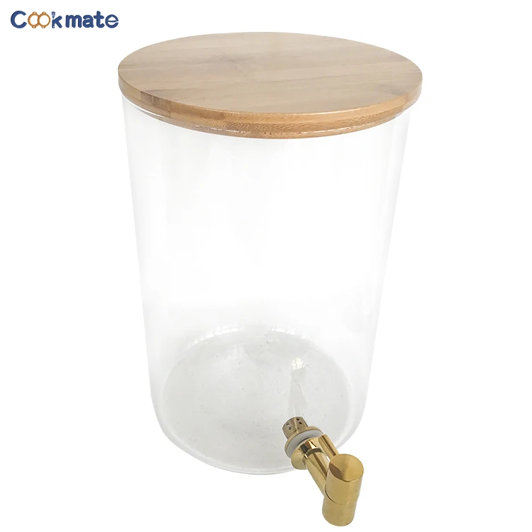 Cold Beverage Dispensers Glass Drink Dispenser for Cold Water Juice Lemonade Tea