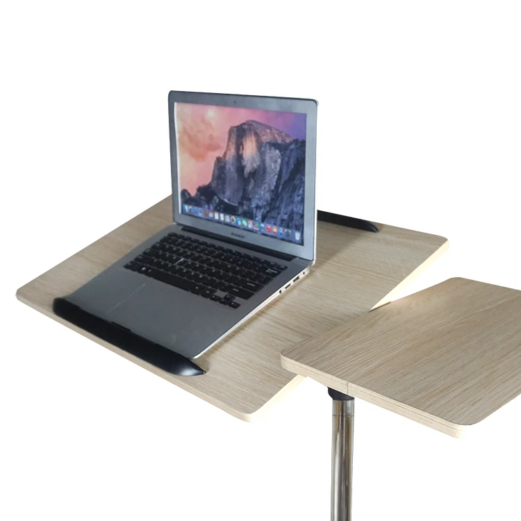 Wooden laptop portable wheel table overbed tray for bed couch