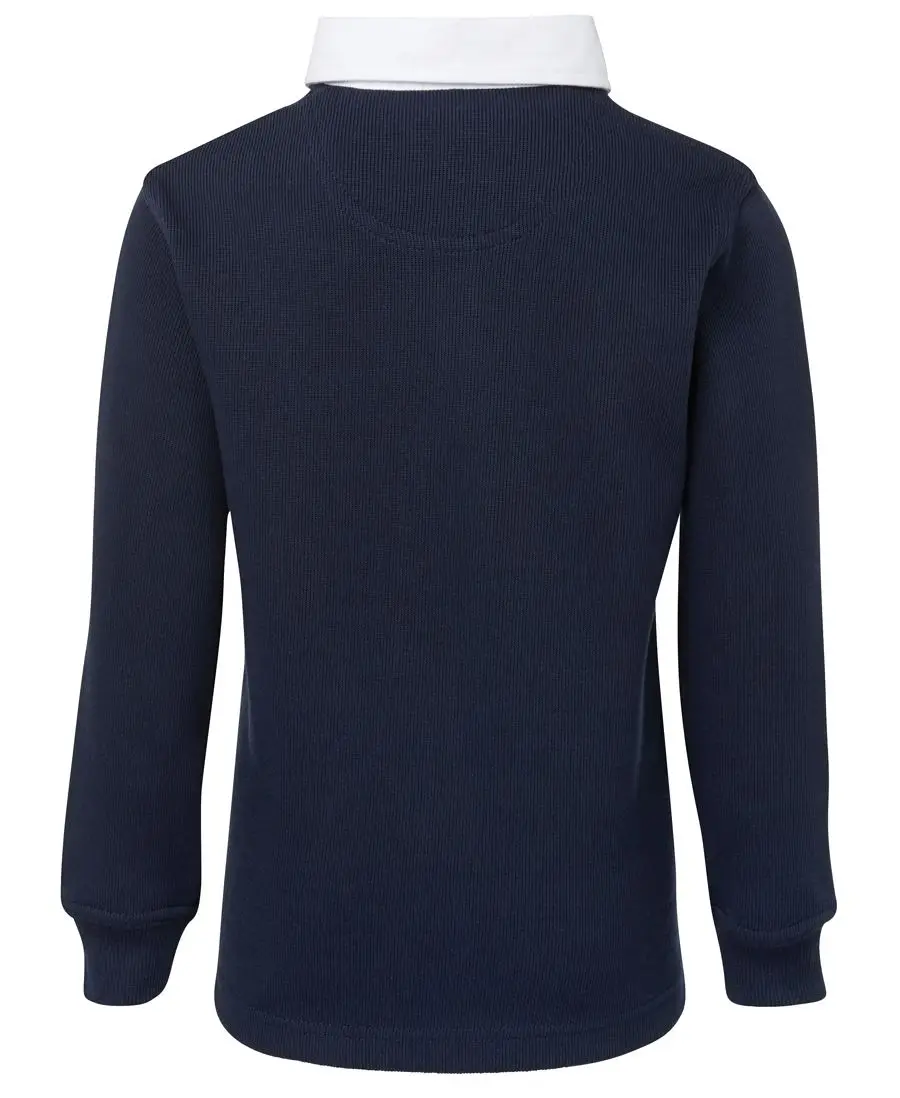 Kids and Adults 65 Polyester 35 Cotton classic fit with ribbed cuffs internal contrast woven back neck dome side splits Rugby