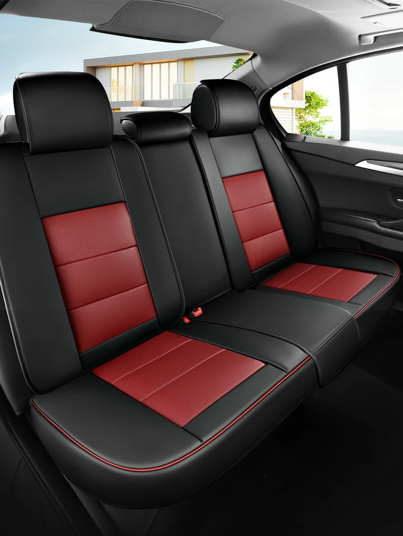 Sports Leather Car Seat Covers Full Set Protector Separate Cap Universal Fit for Nissan Sentra