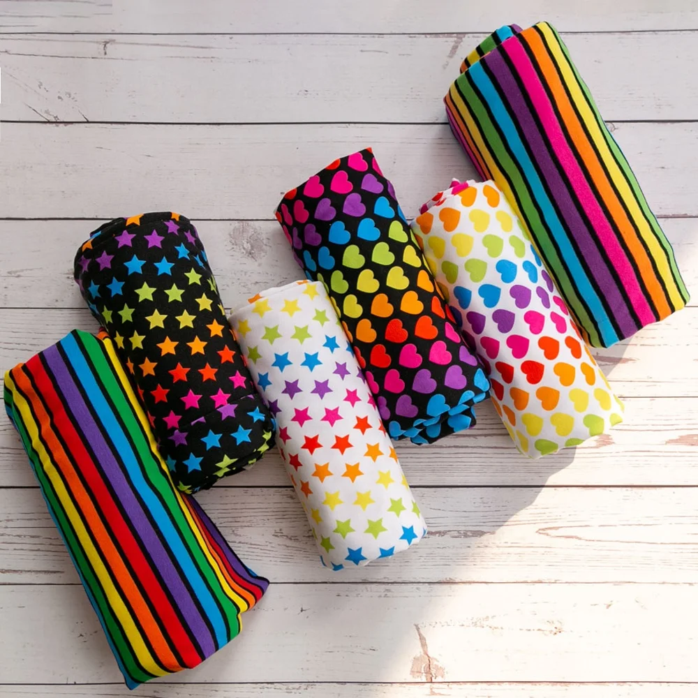 
Oeko tex certified custom design your own pattern rainbow digital print 95 cotton 5 lycra jersey fabric 