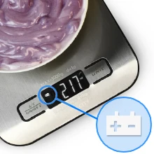 
Small Backlit Stainless Steel Battery Power Supply Digital Kitchen Weight Scale 