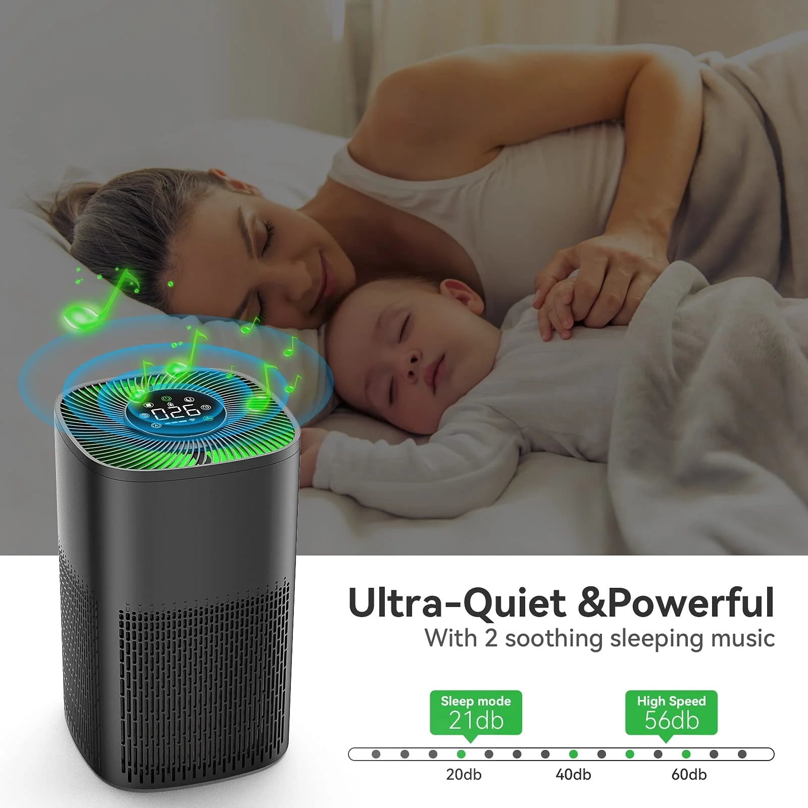 APP Control Portable Air Purifiers Desktop Mini UV Home Air Cleaner Hepa Filter Air Purifier