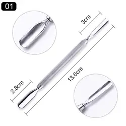 Cuticle Pusher Cutter Nail Peeler Scraper Stainless Steel Remover Pedicure