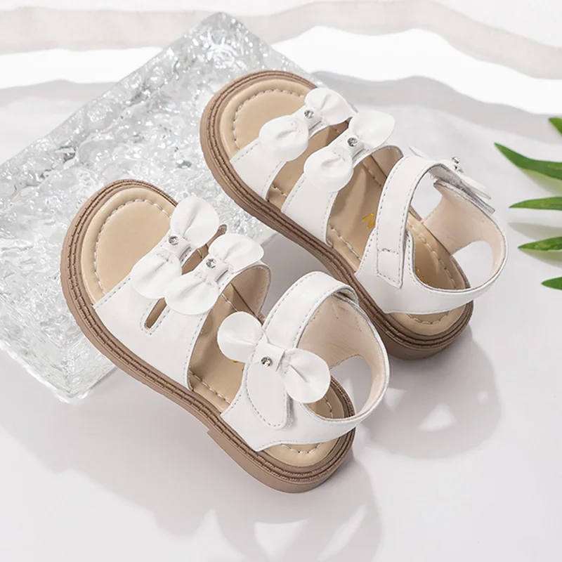 fashionable flat slipper lightweight flexible sole back to school shoes girls kids children toddler beach sandals