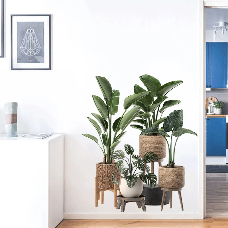 2024 Simulation Palm Tree Artificial Plant Ficus Lyrata Dypsis Lutescens Artificial Banana Tree Tropical Artificial Tree