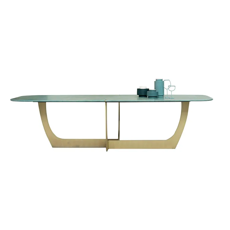 Stainless steel leg dining table modern living room table marble dining table in dining room furniture