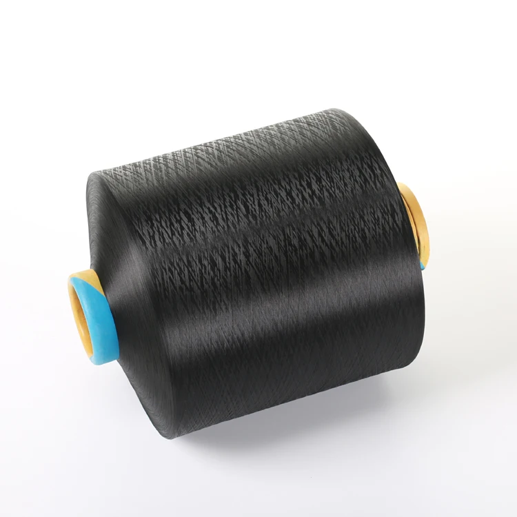 300d 96 polyester dty dope dyed black yarn for luggage fabrics