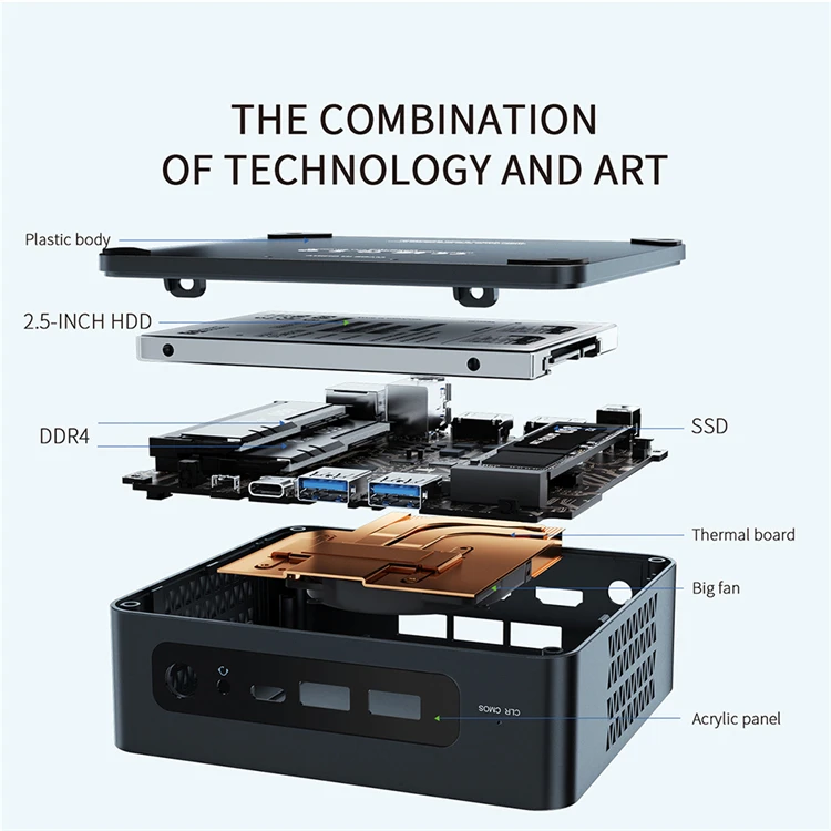 Beelink U59 Win dows 10 Mini PC Intel Jasper Lake N5095 Dual HDMI 4K Output Wifi BT Support HDD
