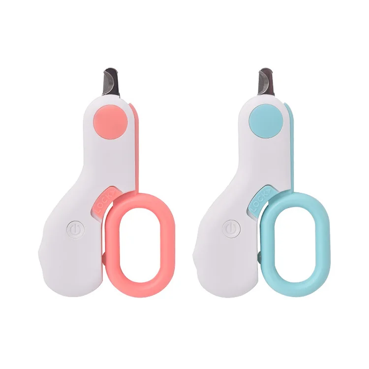 Professional Pet Nail Clips With LED Light Small Dog Cat Trimmer Blood Line Light Led Grooming Claw Nail Scissors
