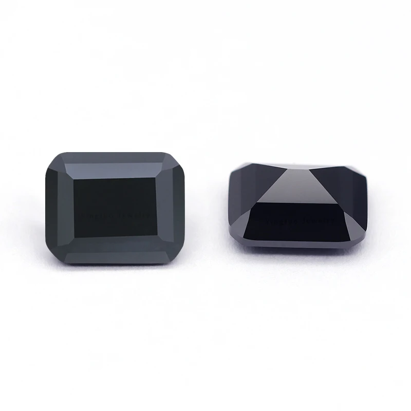 YT Black Radiant Emerald CZ Gemstone Cubic Zircon for Jewelry Making
