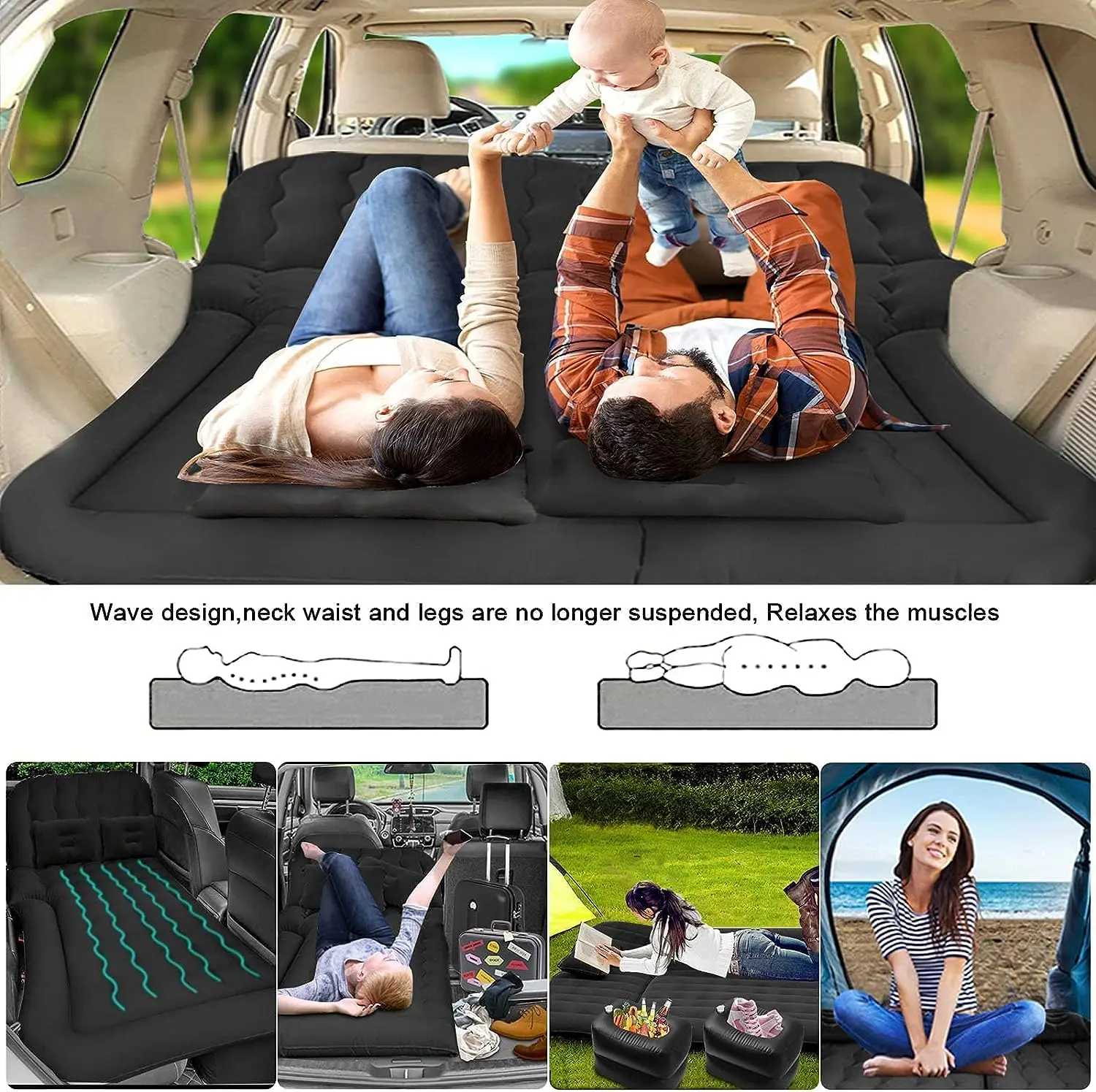 Self-Inflating Car Mattress Inflatable Sleeping Bag Sofa Air Bed Car Inflatable Mattress