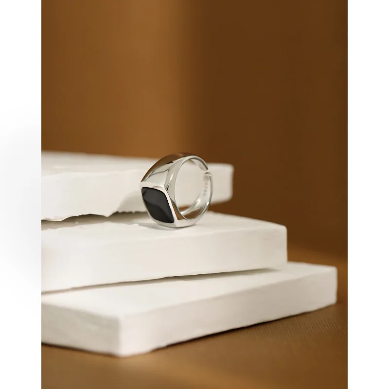 Wholesale Personality Fashion Jewelry S925 Sterling Silver With Epoxy Rings Custom Enamel Ring