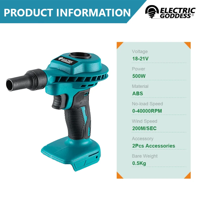 Electric Goddess Cordless for Makita 18V Battery Efficient Computer Cleaning Air Dust Blower