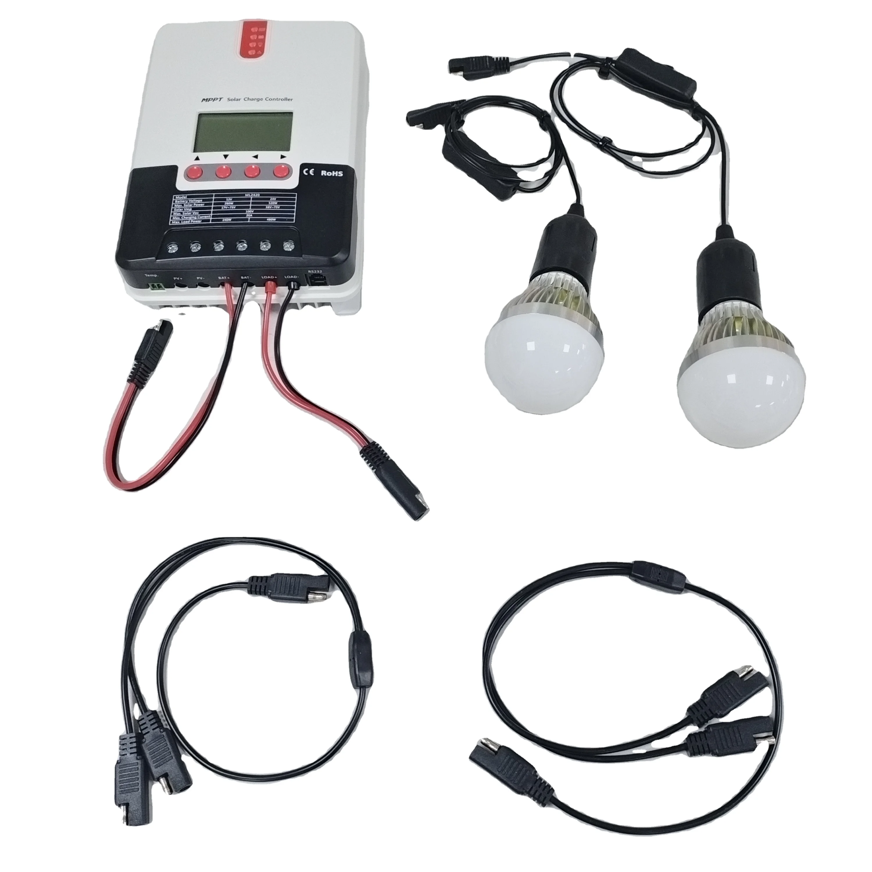 Solar Panel SAE Extension Cable Connector 12V Sae Connector Socket Wire LED with Switch Floodlight