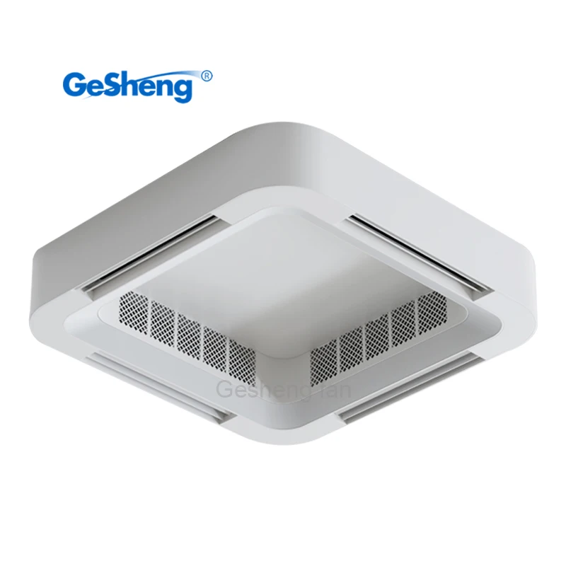 Modern simple ceiling lamp without vane blade less ceiling box fan remote control square bladeless ceiling fan with led light