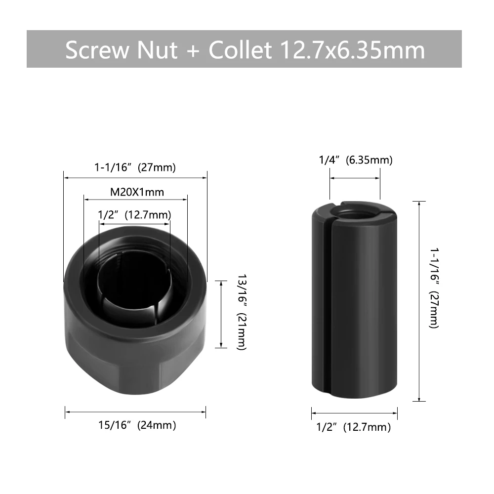 LAVIE  1pc 12.7mm Engraving machine chuck nut Electric Router Milling Cutter Accessories Conversion handle-C  CLMM2013