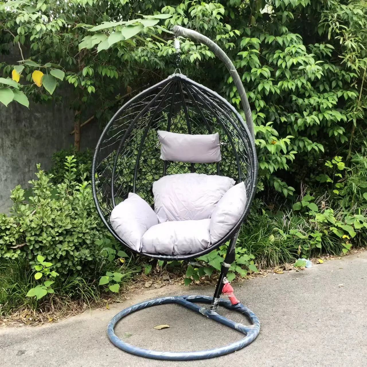 Новый дизайн, уличное ротанговое кресло-качели в форме груши, Круглый круглый комнатный стул-качели в форме птичьего гнезда для взрослых