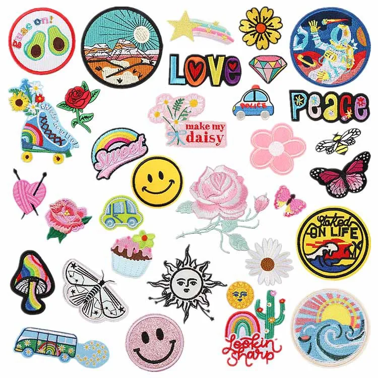 Lucky Girl Okay DIY Patches Embroidery For T-Shirt Iron On Appliques Clothes Jeans Stickers Badges Parche Japanese Fish