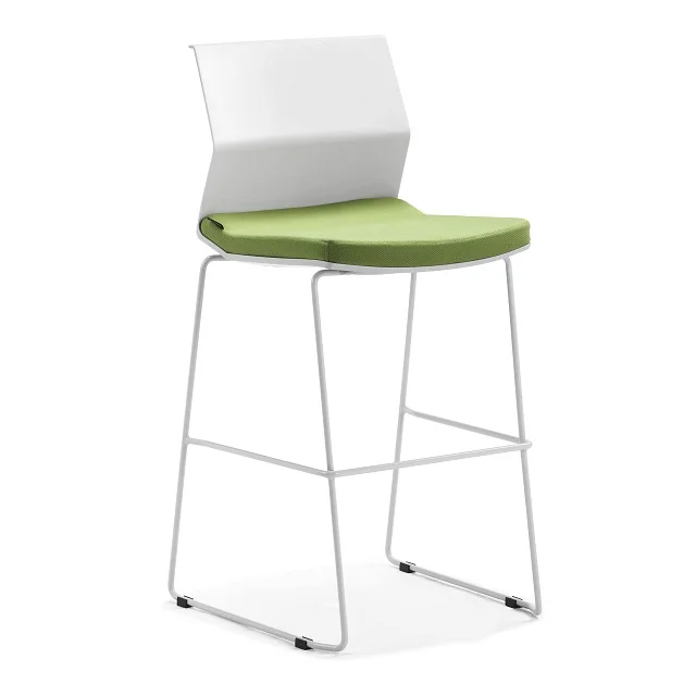 GS-1764 Ergonomic Plastic Back High Legs Fabric Seat Stylish Bar Stool Chairs for Restaurants and Bars