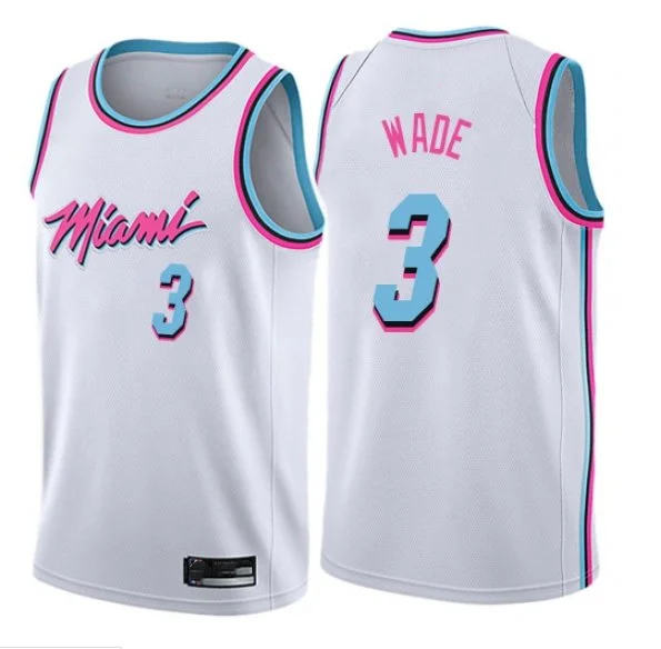 Hot Pressed Jersey Miami_Heat #22 Butler #14 Herro #3 Wade 75th Anniversary Logo New Sponsors Patch Basketball Jersey