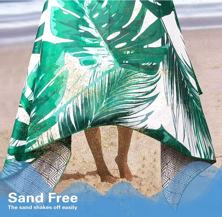 Пляжное полотенце из микрофибры без песка, тонкие быстросохнущие супервпитывающие большие легкие полотенца для путешествий, спортивного бассейна