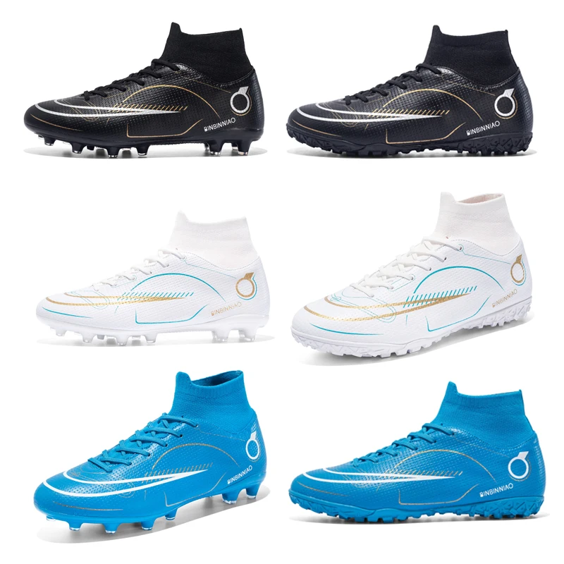 Фабричные белые футбольные бутсы Oem для мальчиков High Top Indoor Turf Futsal FG мужчин