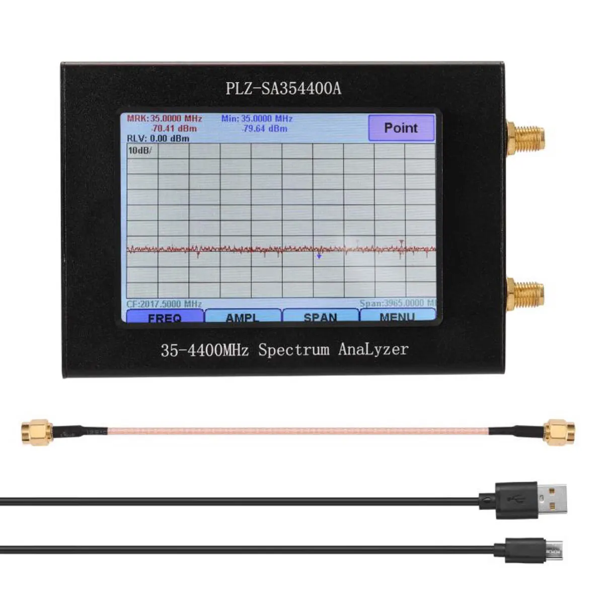 35-4400MHz Spectrum Analyzer with Tracking Source Network Analyzer Frequency Level Bandwidth Touching Screen