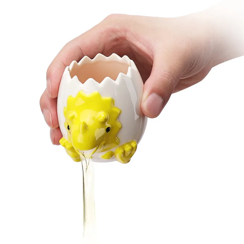 Cute Triceratops Dinosaur Egg Separator Egg Yolk White Separator Ceramic Egg Filter Divider Sieve Kitchen Gadget Baking Cooking
