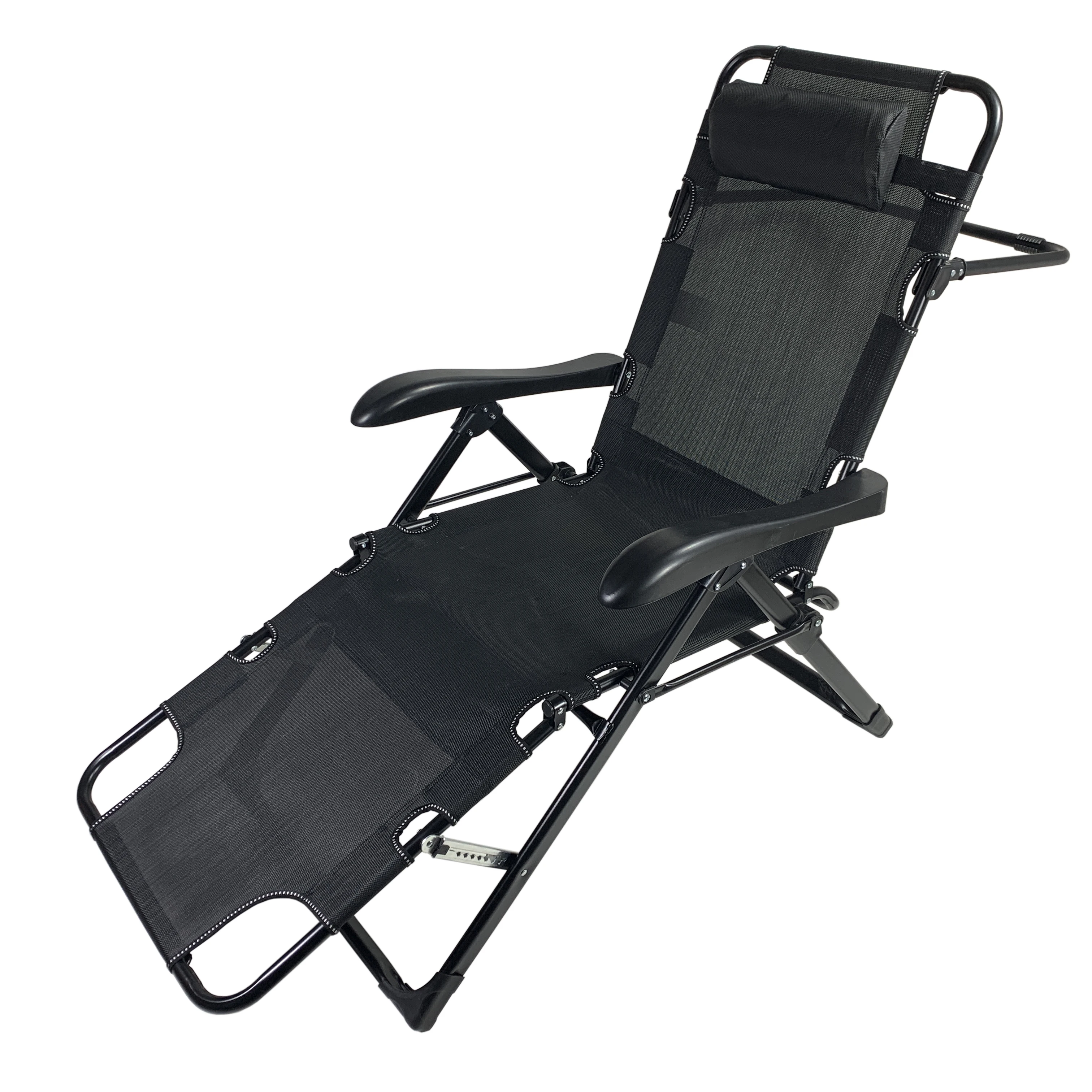 Supergroup Hot Solid Adjustable Headrest Outdoor Sunbed Folding Zero Gravity Recliner Chair in 10 Position Footrest