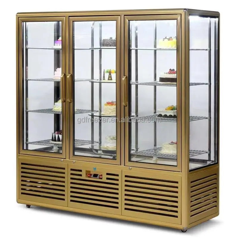 Factory price Commercial Cake refrigerator Bakery display showcase Chiller with Rotating shelves system