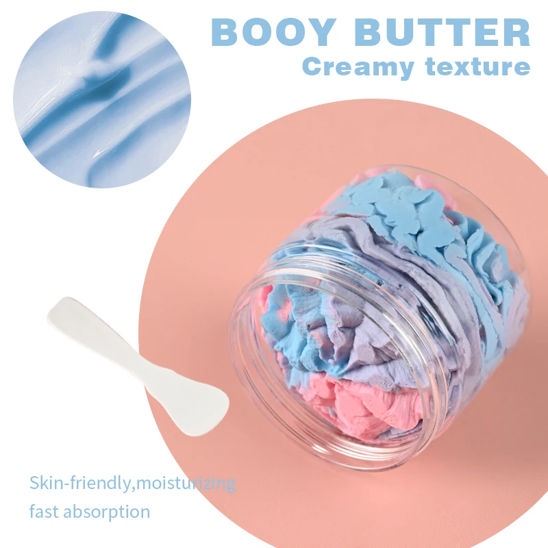 High quality rainbow body butter natural organic moisturizing vegan strawberry scented raw