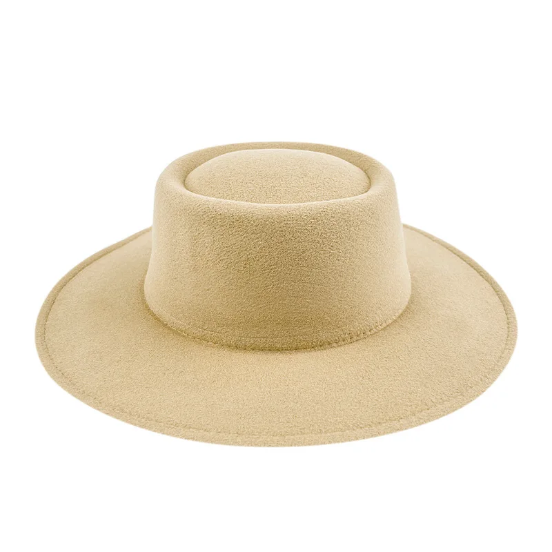 Custom High Quality Vintage Wide Brim Warm  Fedora Hat Belt Panama Hat Felt Jazz Hat For man and woman