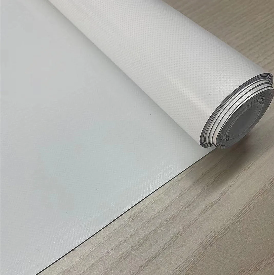 two side Acrylic knife coated 750g white pvc coated tarpaulin roll for Canopy