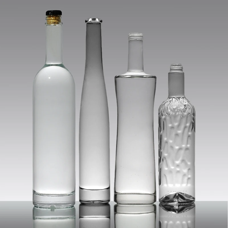 Glass Bottle Manufacturer Custom Empty Crystal Glass Wine Bottles 500ml 750 ml empty liquor glass bottle