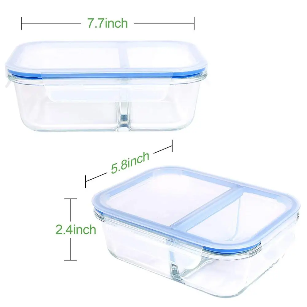 Amazon Лидер продаж 3 шт. наборы для ухода за кожей стекло bento box отсек pyrex стекло коробки обедов с делителем