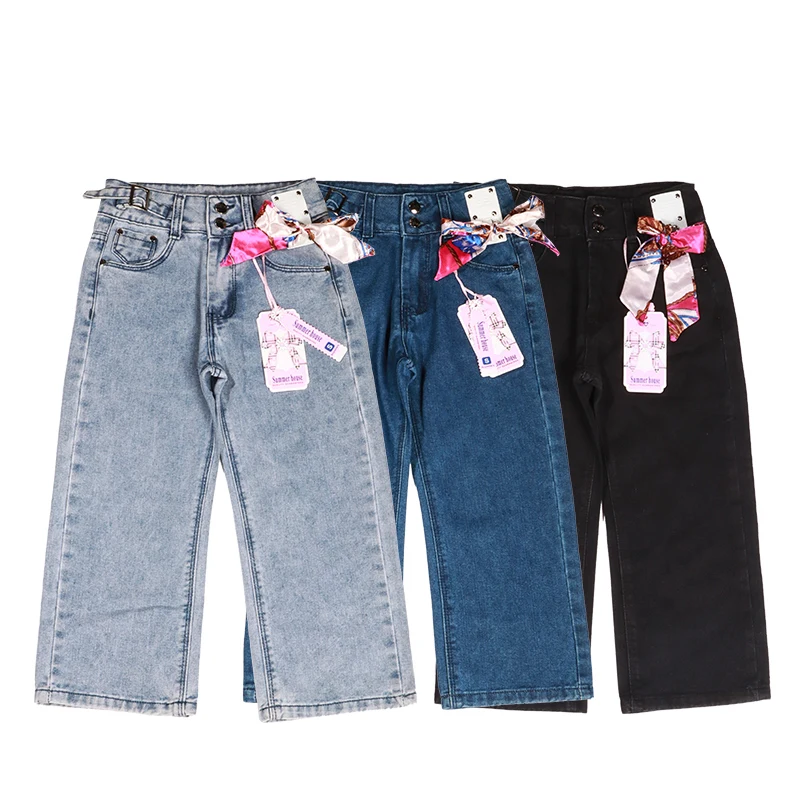 Джинсы для девочек с эластичным поясом