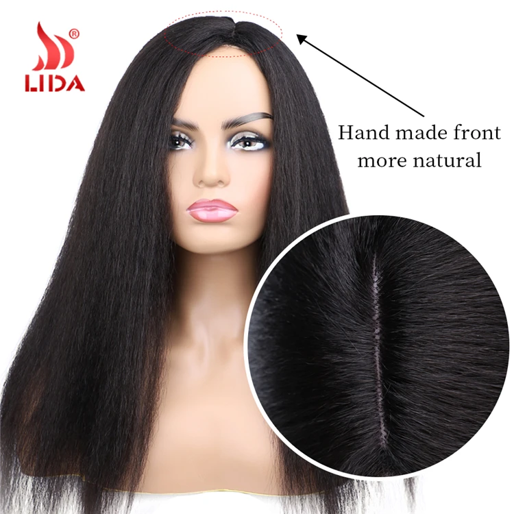 Lida Synthetic kinky straight wig 16-24inch long full puffy hand tie skin all color 6611T Wigs