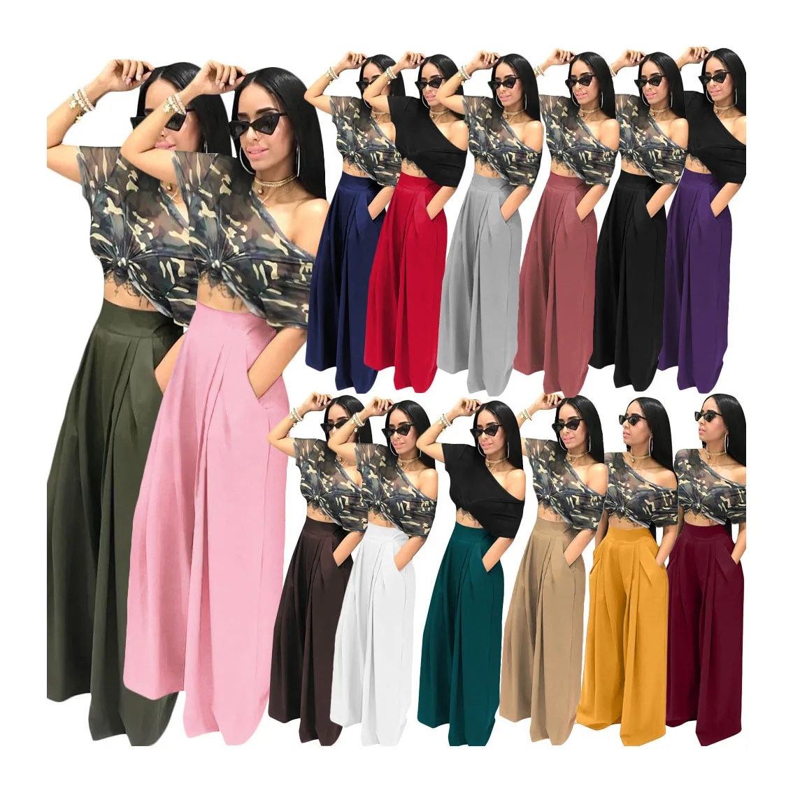 W5549 женские брюки больших размеров модные повседневные офисные свободные широкие и леггинсы