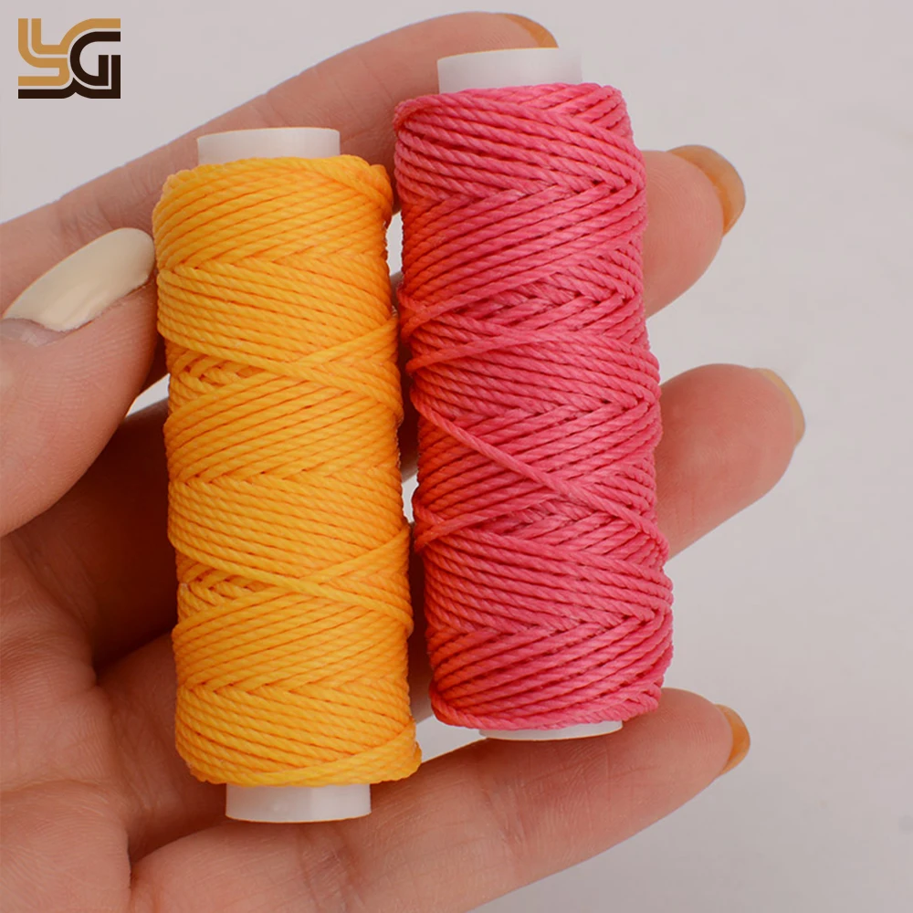Hot Sell 0.65mm Waxed Cords Polyester Leather Sewing Thread Waxed Strings for Macrame