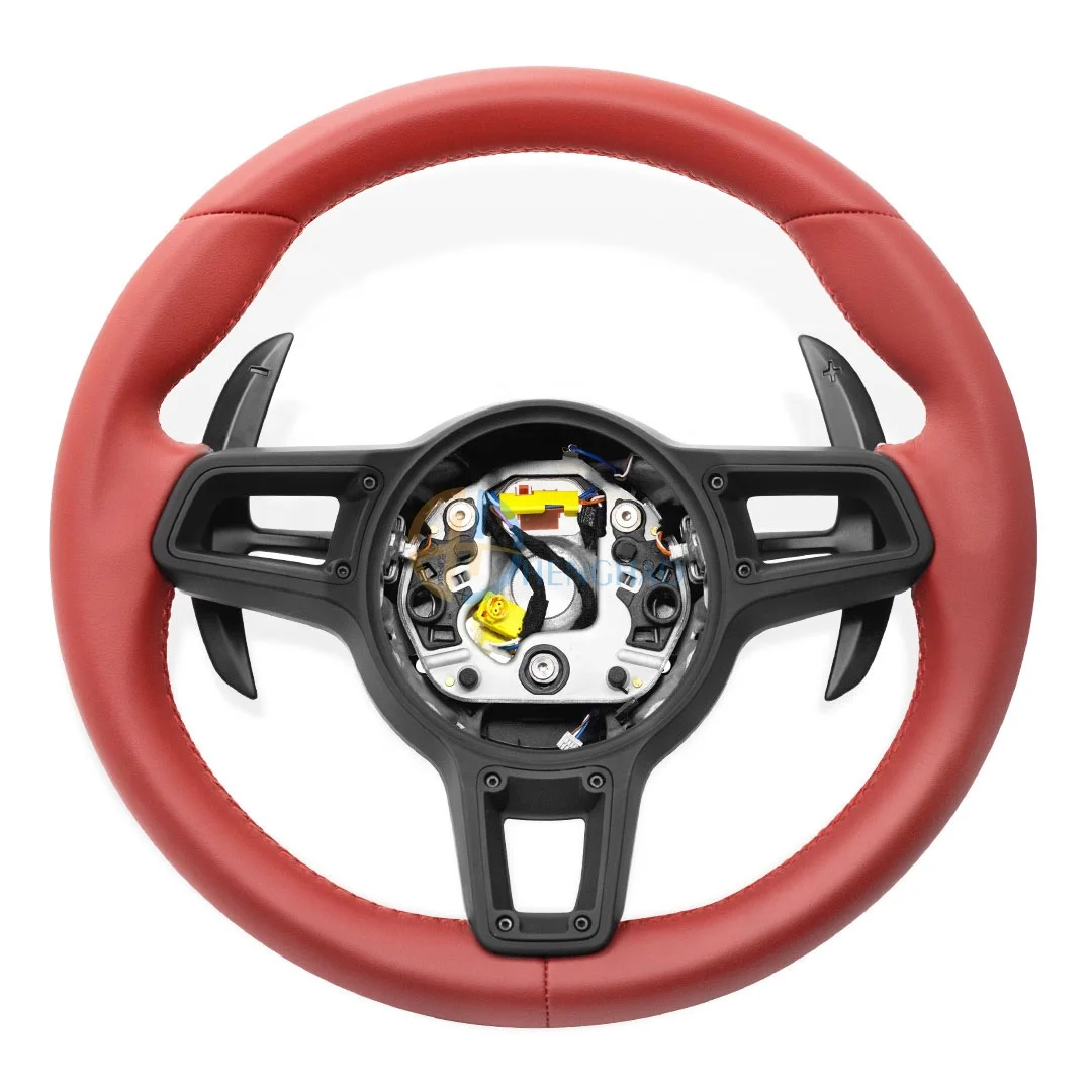 Factory wholesale price Leather Steering Wheel For Porsche Cayenne Macan Cayman Boxster 718 991 911 Panamera Upgrade New Style