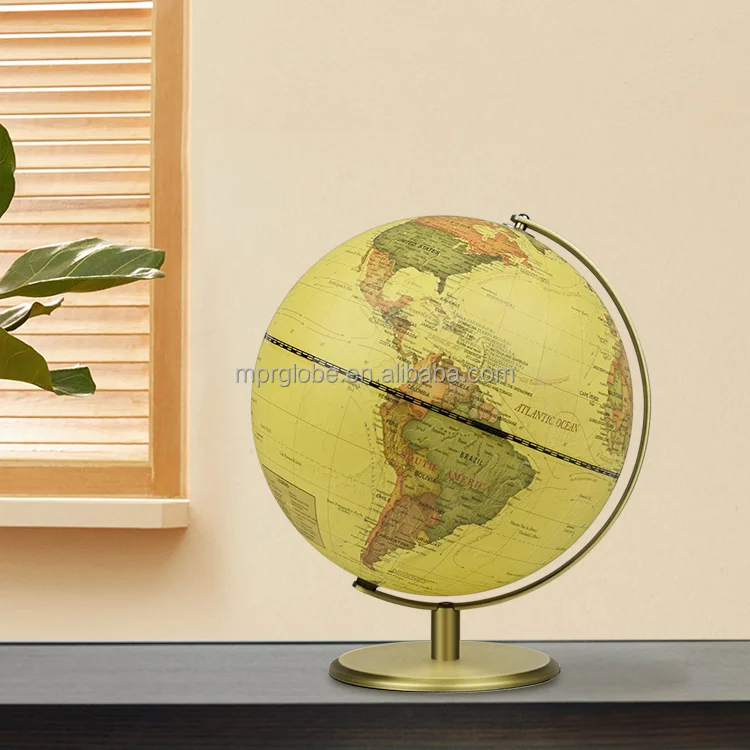 Old Map Desk Globe Metal Stand Design 30cm Globe Polished Finishing Vintage World Globe