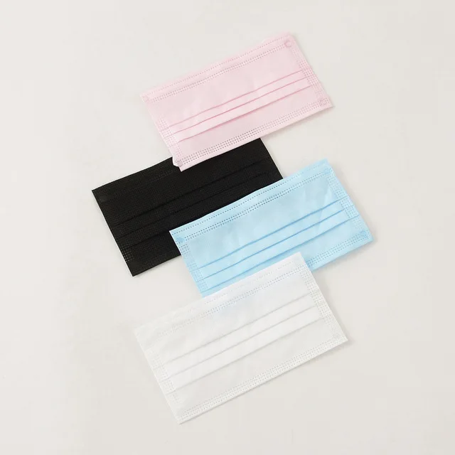 
3 Layers Facial Protective Cover Masks Set White Green Pink Face Masks 