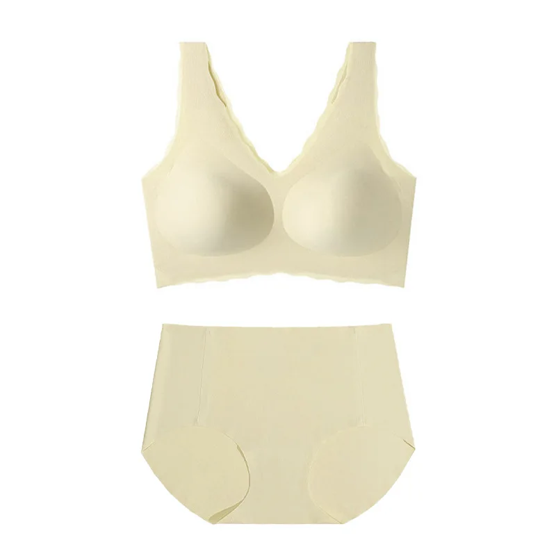 Глубокий V-образный вырез, небольшой волнистый жилет без маркировки, нижнее белье, женский спортивный тонкий бюстгальтер, комплект нижнего белья