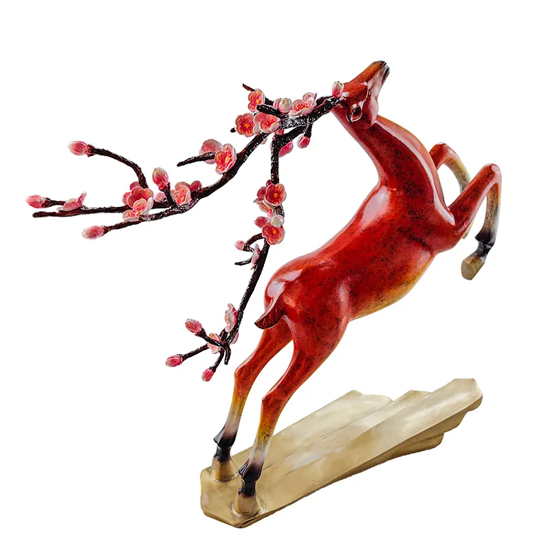 Manufacture brass sika deer Christmas modern home decor handicraft metal ornaments art table top decoration