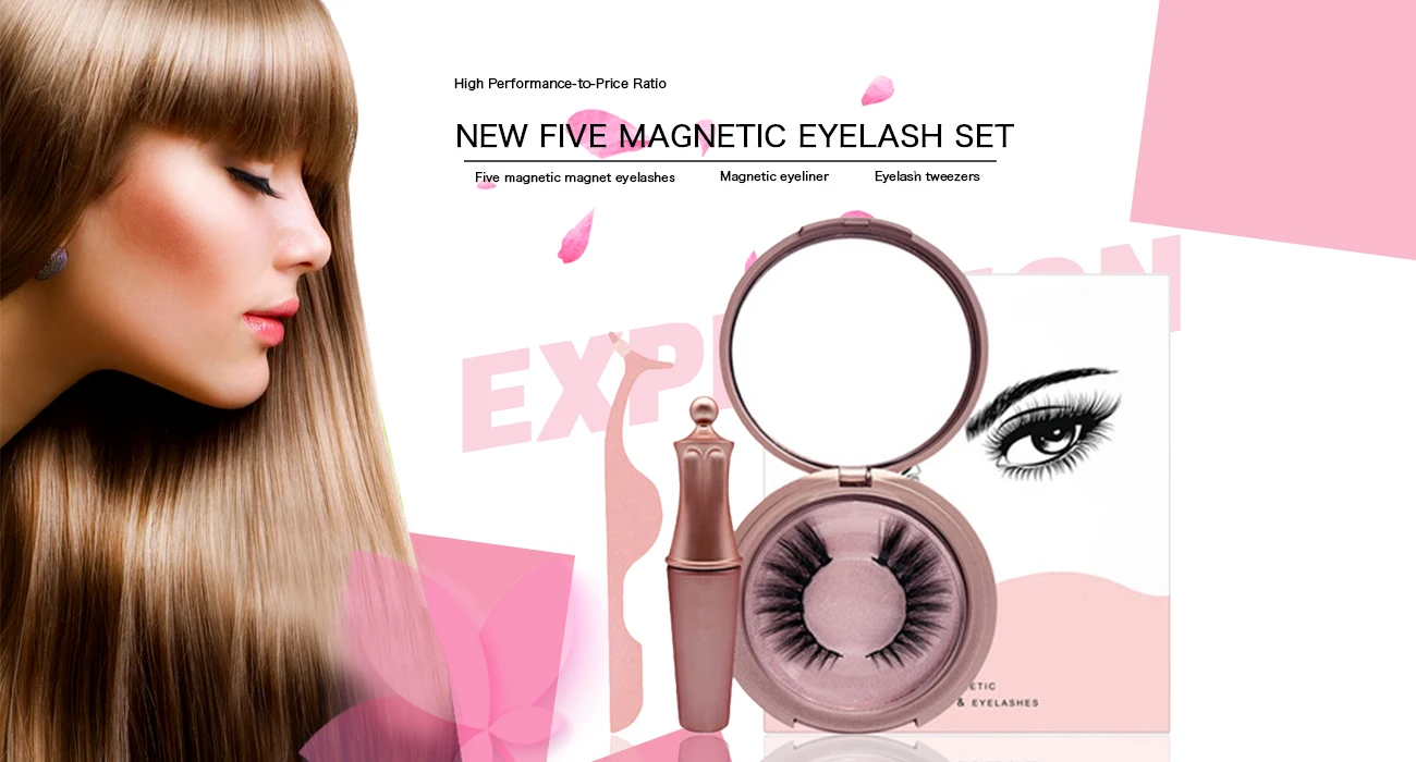Lash textured eyelash case magnetic eyelashes kit eyeliner