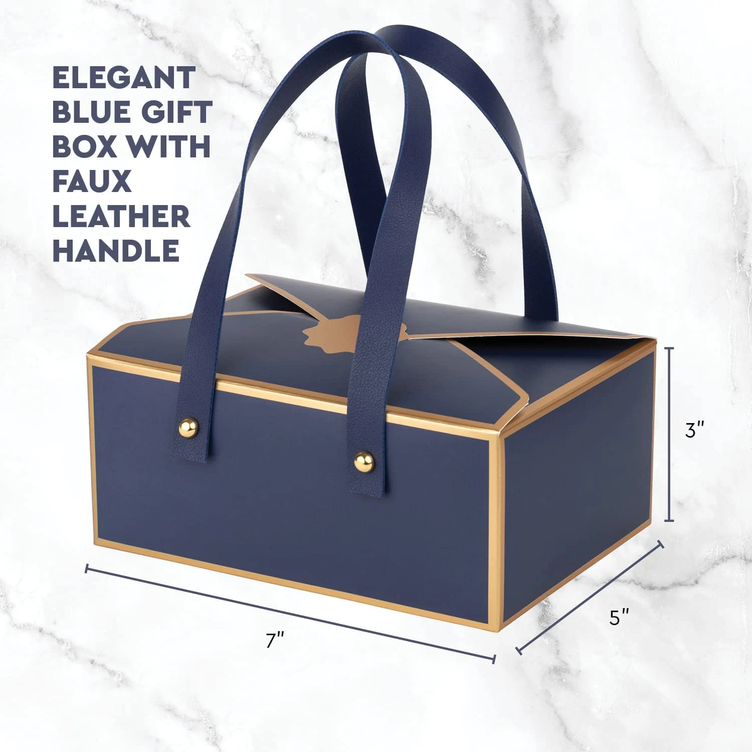 Custom Logo Sticker Easy to Assemble Cookie Jewelry Chocolate Candy Luxury Gift Box with Faux Leather Handle