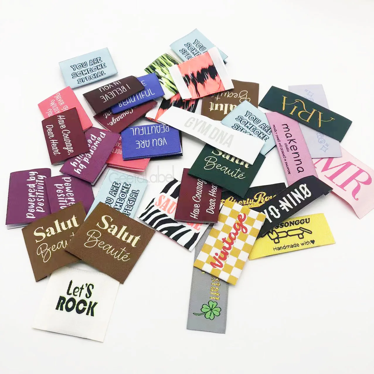 Custom  Clothes Labels  Damask  Woven Label  Clothing labels garment tags for clothes