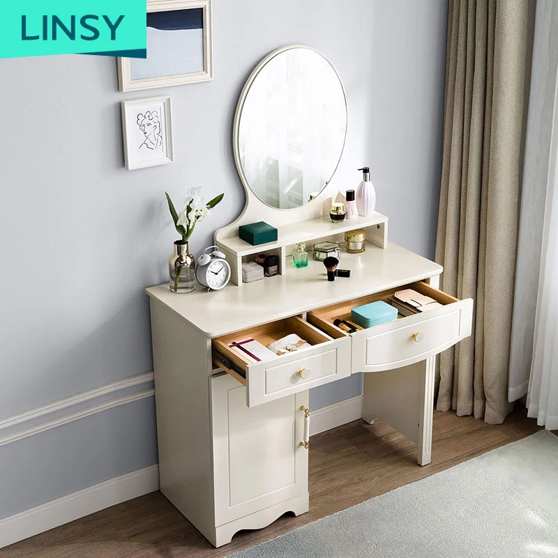 Linsy Dressing Table Beauty Makeup Toy Makeup Sets Dressing Table Makeup Designs Mirror With Drawer Bedroom Sets BD1C-H